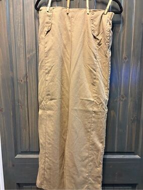 SHEIN Beige High-Waist Straight Chinos with Button Waist